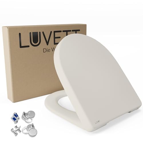 LUVETT® WC-Sitz mit Absenkautomatik D140 D-Form Soft Close® & TakeOff EasyClean Abnahme, hygienisch