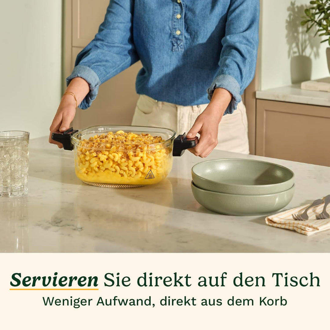 Cuisinart ClearView 3,8 L Heissluftfritteuse mit Glasbehälter | 5‑in‑1 Airfryer | Frittieren ohne Öl