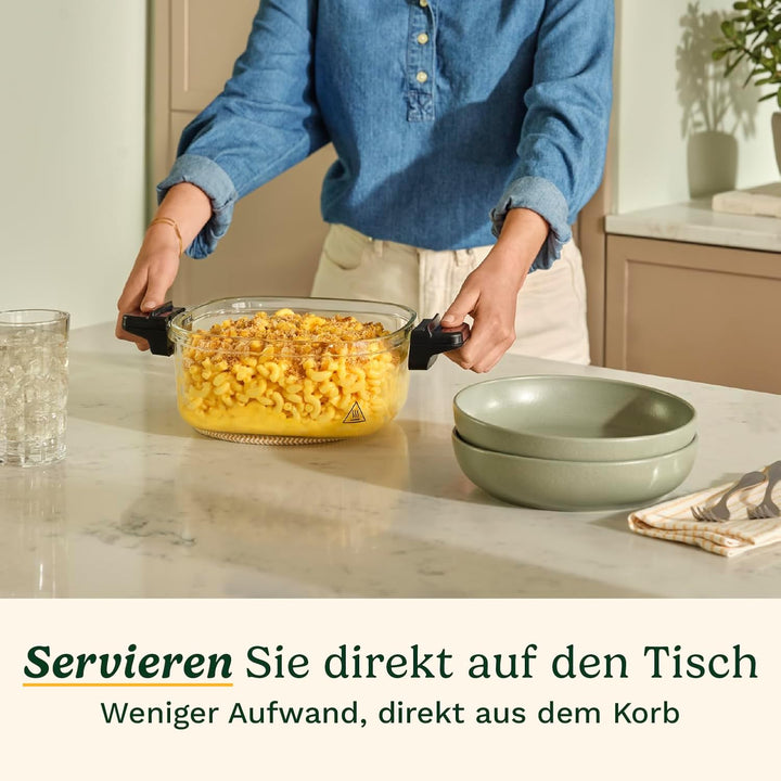 Cuisinart ClearView 3,8 L Heissluftfritteuse mit Glasbehälter | 5‑in‑1 Airfryer | Frittieren ohne Öl