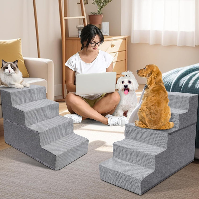 Myiosus Hundetreppe, Hundetreppe 5 Stufen, rutschfeste Hundetreppe für Kleine Hunde, Waschbar Hausti