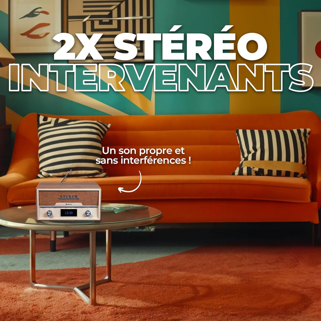 DENVER DAB+/UKW-Radio MDA-525LW, mit CD-Player, Retrostyle, hellbraun