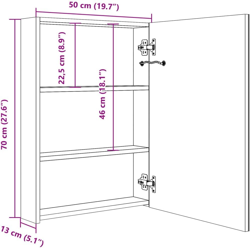 vidaXL LED Bad Spiegelschrank Badezimmerspiegel Badspiegel Spiegel Badschrank Badezimmerschrank Häng