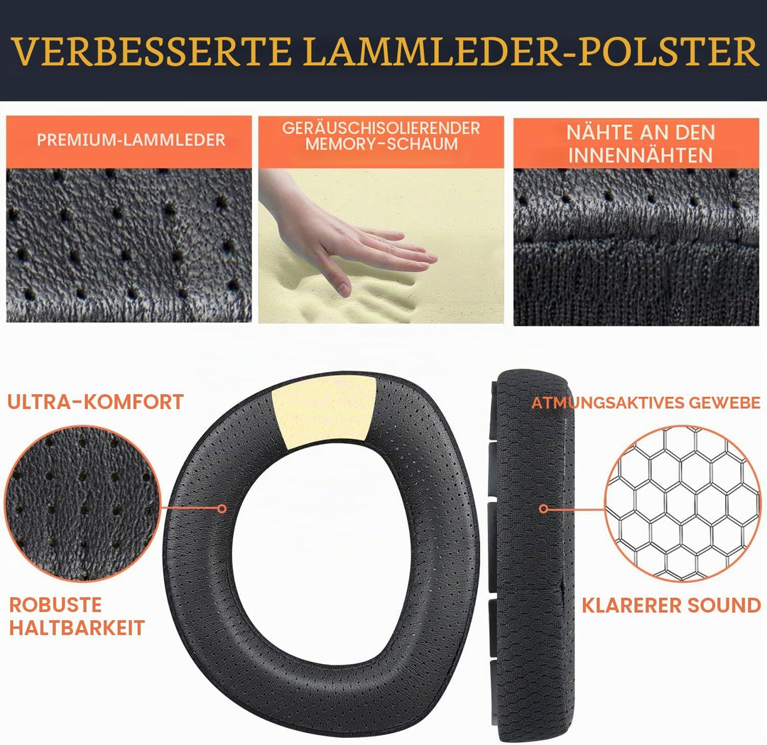 SOULWIT Lammfell Ersatzpolster Ersatz Ohrpolster für Sennheiser HD800/HD800S HD 800-Kopfhörer, Polst