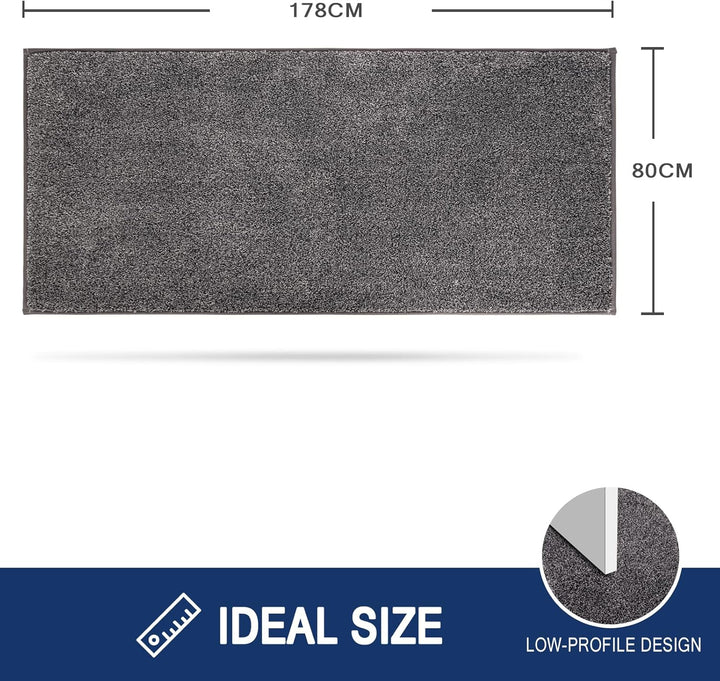 FCSDETAIL Schmutzfangmatte Innen Lang 80 x 178 cm, rutschfeste waschbare Fussmatte, absorbierend Tür