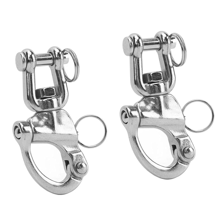 Schwenk Schnappschäkel, 2 Stück Schäkel Edelstahl, Heavy Duty Snap Schäkel Quick Release Marine Swiv