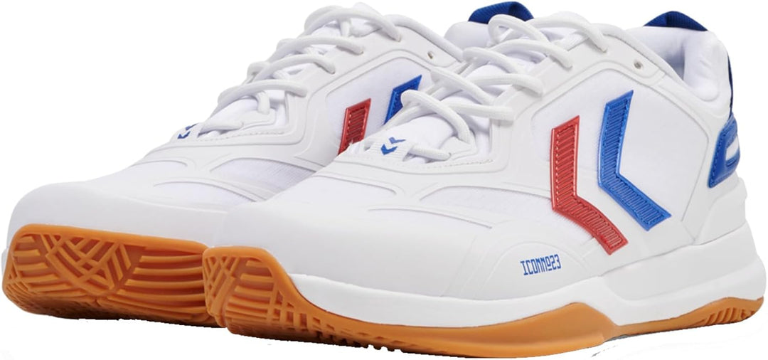 hummel DAGAZ 2.0 Icon Hallenschuh Weiss Herren 40.5 EU White True Blue, 40.5 EU White True Blue
