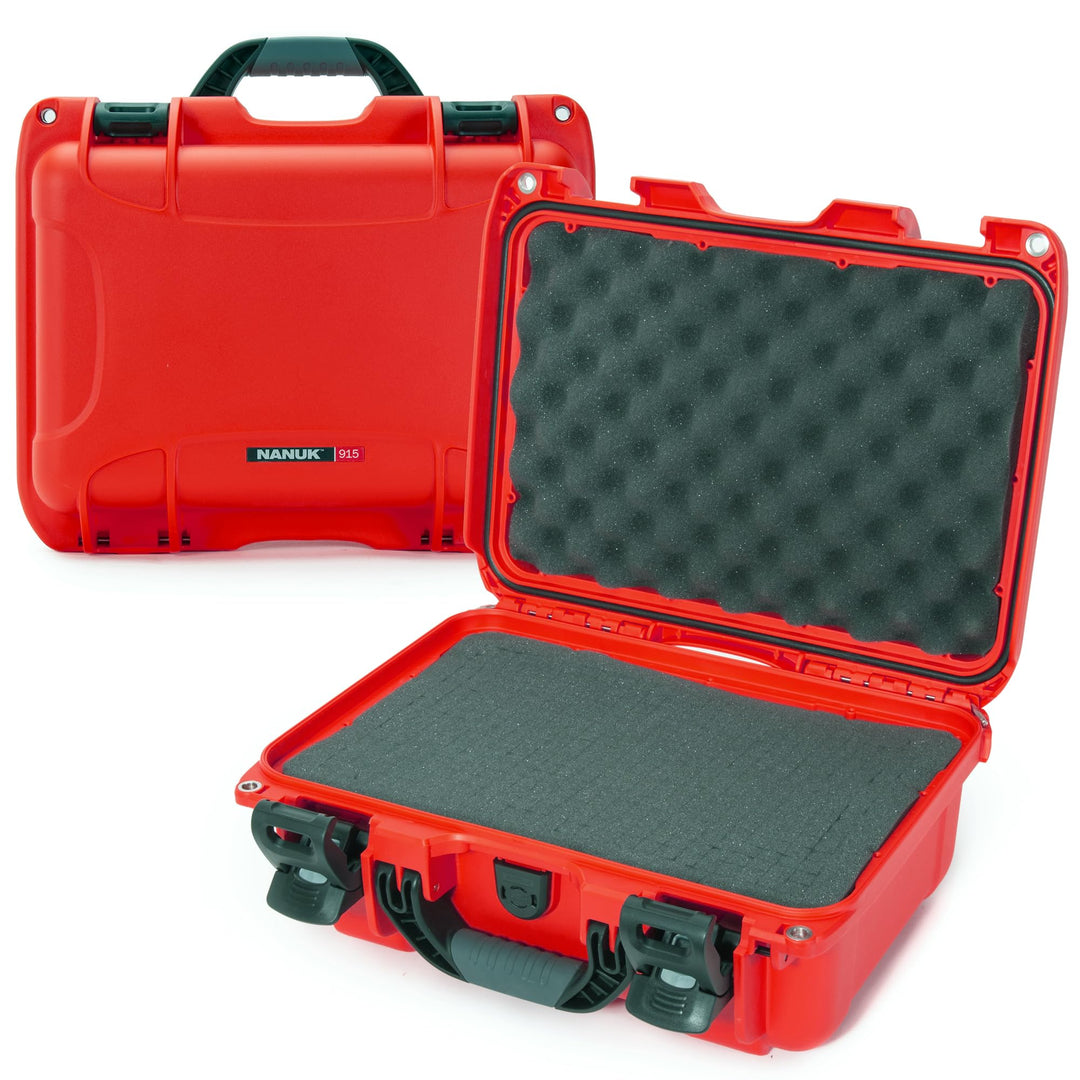 Nanuk 915 Wasserdichter Hartschalenkoffer Mit Plüschschaumeinlage - Rot Rot Würfelförmiger Schaumsto
