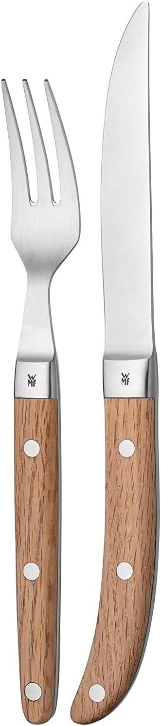 WMF Ranch Steakbesteck 12-teilig, für 6 Personen, Steakgabel, Steakmesser, Spezialklingenstahl gesch