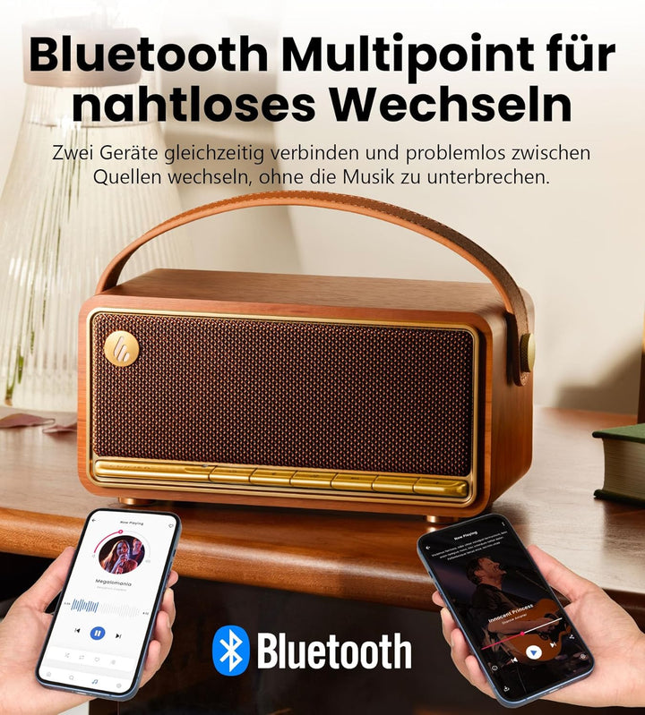 Edifier MP330 Tragbarer Bluetooth-Lautsprecher mit Hi-Res Audio, 40W RMS Drahtlose Dual-Stereo-Koppl