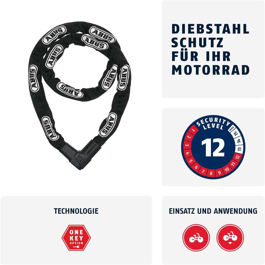 ABUS Kettenschloss CityChain 1010 – Fahrradschloss aus gehärtetem Stahl – ABUS-Sicherheitslevel 12 S