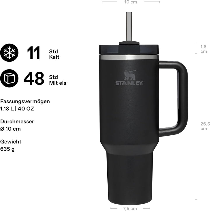 STANLEY Quencher H2.0 Flowstate Trinkflasche Mit Strohhalm 1.2L - Thermobecher Kühlt 11 Stunden - 48