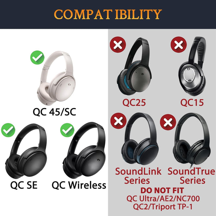 SOULWIT Ersatz Kopfband Stirnband für Bose QuietComfort 45 (QC45)/QuietComfort SE (QC SE)/New QuietC