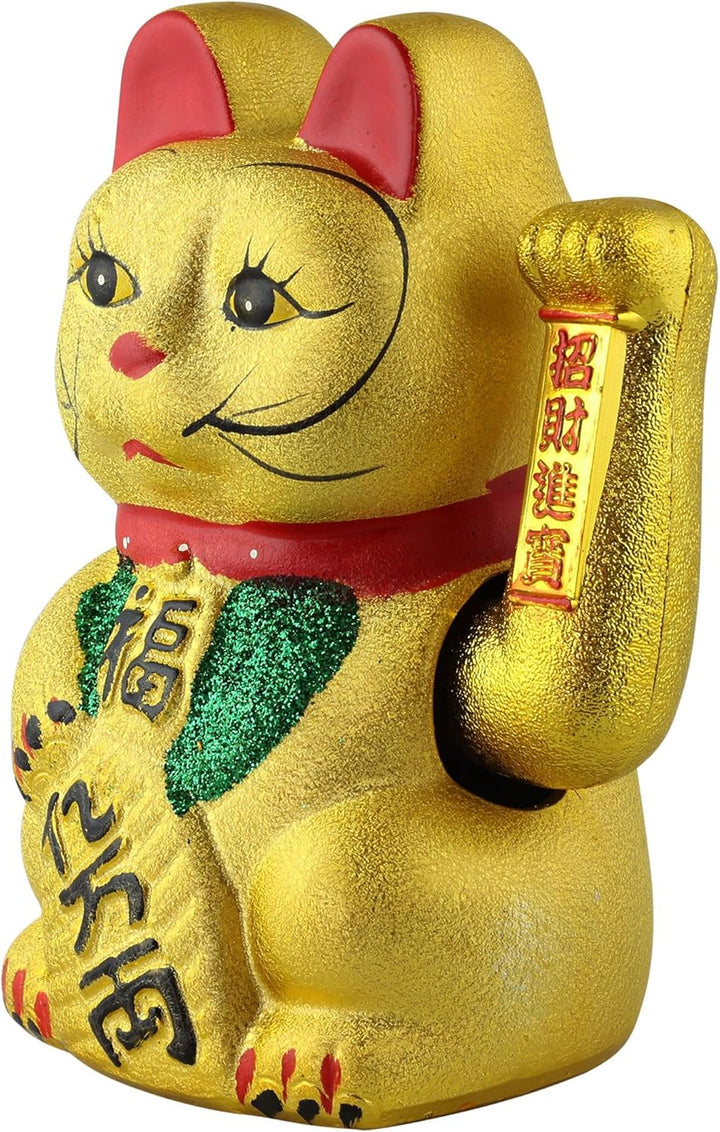 Superfreak Glückskatze - Maneki-Neko - Winkekatze aus Keramik - 26 cm - Gold, 26 cm
