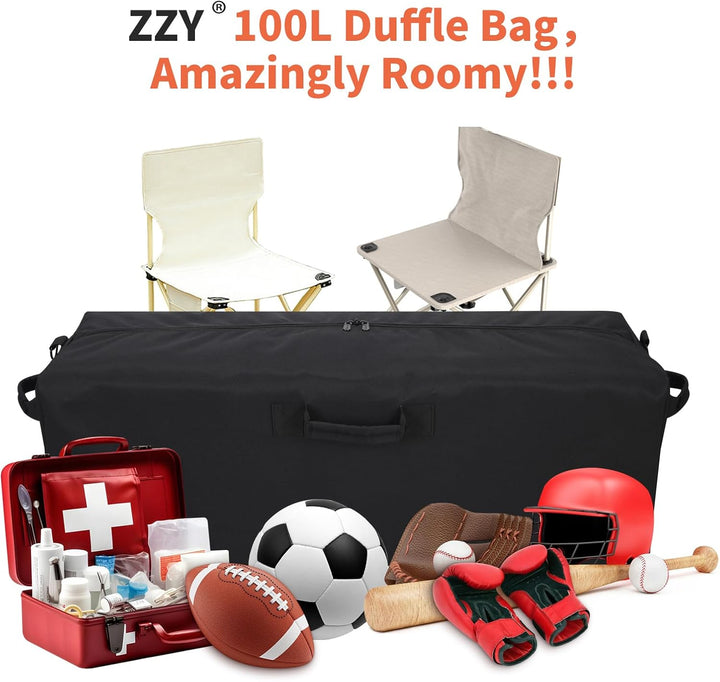 ZZY Grosse Reisetasche Leichte für Herren, 100L Sporttasche, Gepäcktasche für Reisen, Camping, Sport