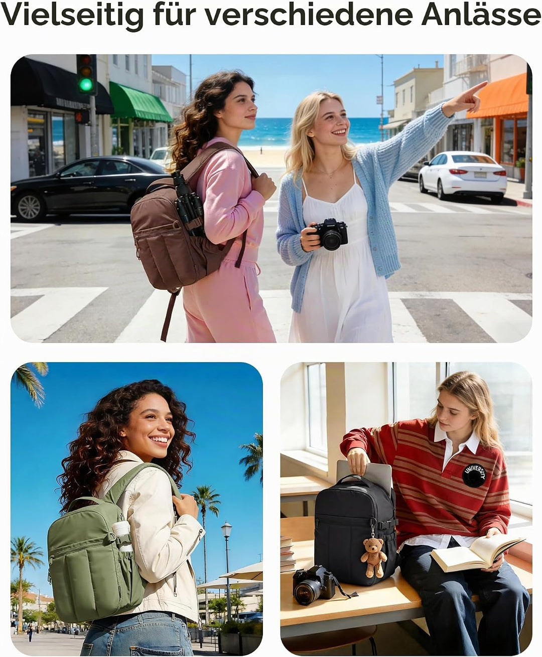 bagsmart Kamerarucksack Fotorucksack wasserdicht mit 13.6 Zoll Laptopfach für Sony Nikon Canon Kamer