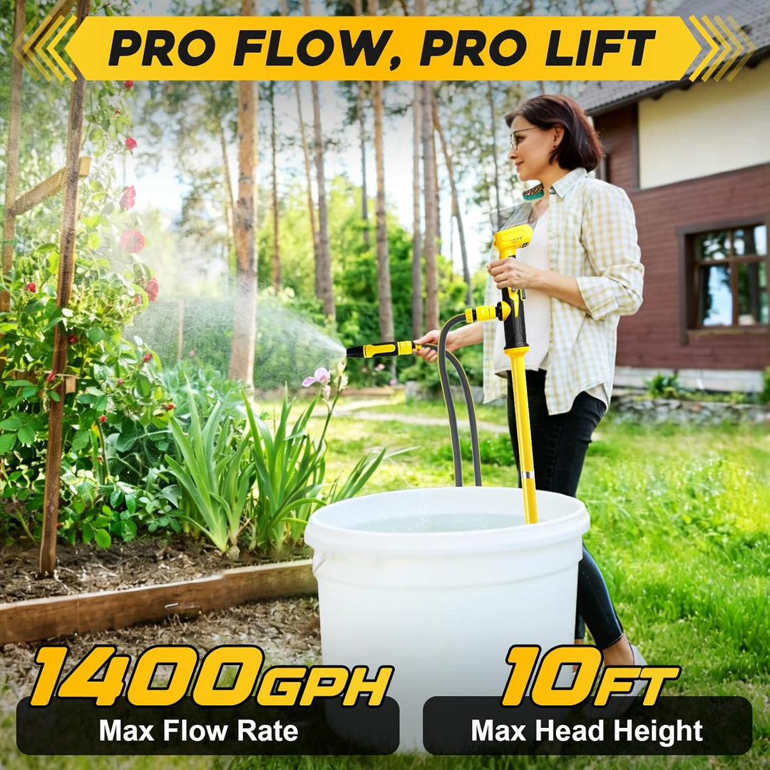 Akku Regenfasspumpe, kompatibel mit Dewalt 20V-Akku (ohne Batterie), 90 l/min Durchfluss, tragbare s