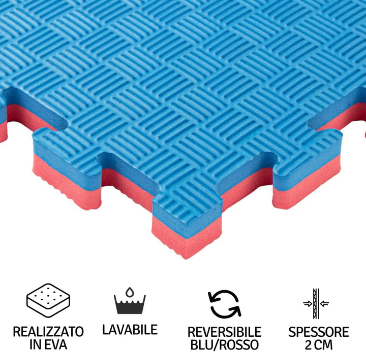 Gymnastikmatte Tatami – Puzzle-Teppich 4 Pack 100 x 100 x 2 cm – Bodenbelag aus EVA – Fitnes-Matte –