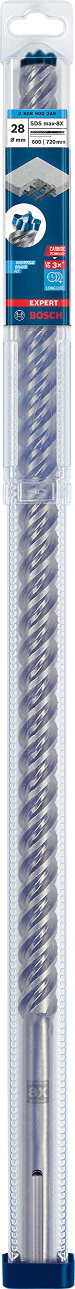 Bosch Professional 1x Expert SDS max-8X Hammerbohrer (für Stahlbeton, Ø 28,00x720 mm, Zubehör Bohrha