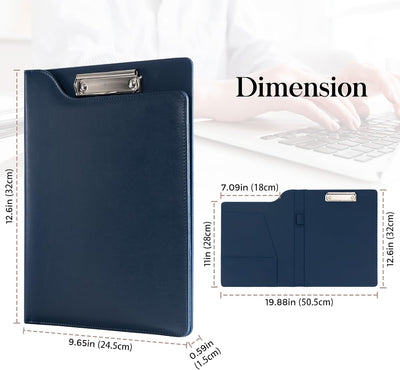 ProCase A4 Klemmbrettmappe, Aktenmappe aus PU-Leder, Klemmbrett A4 mit Deckel, Klemmbrettmappe mit D