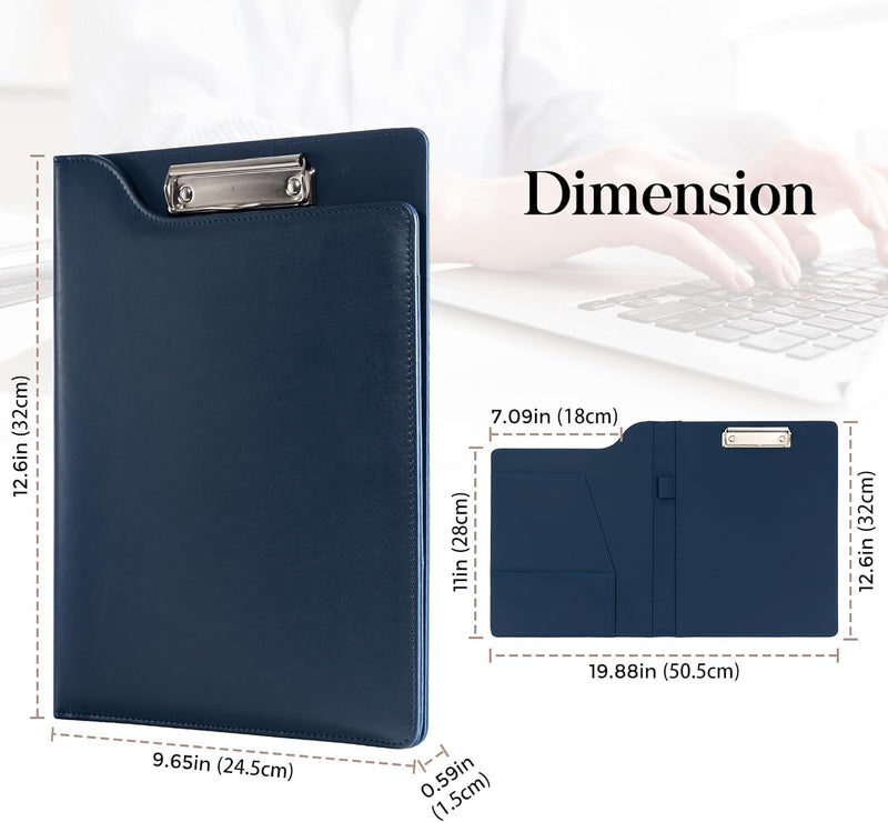 ProCase A4 Klemmbrettmappe, Aktenmappe aus PU-Leder, Klemmbrett A4 mit Deckel, Klemmbrettmappe mit D