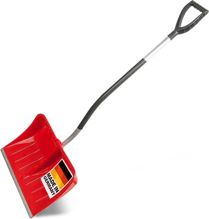 Ergonomischer Schneeschieber 55 cm, Schaufel aus verstärktem Kunststoff, Aluminium-Schutzkante, Abne