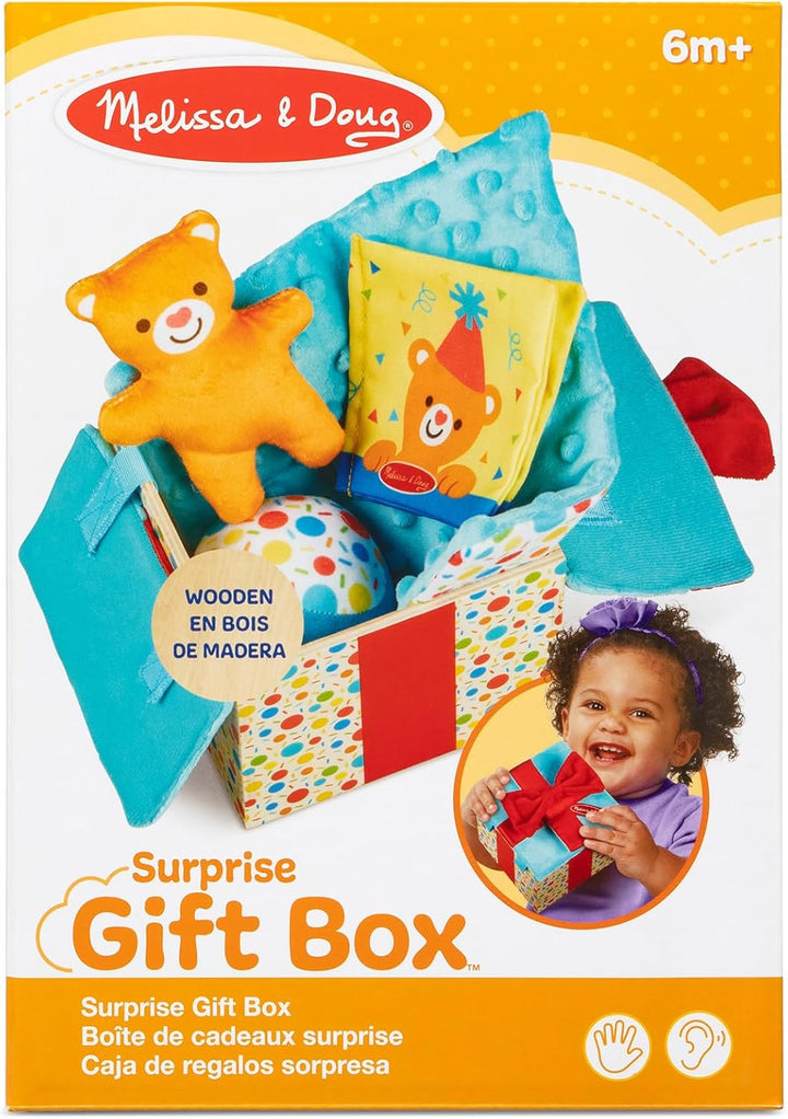 Melissa & Doug Überraschungs-Geschenkbox aus Holz Babyspielzeug | Frühes Lernen Spielzeug | Sensoris