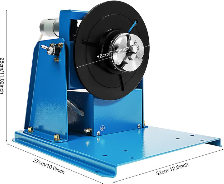 Schweissdrehtisch 2.5" 3 Jaw 0-90 º Kippbarer Tisch Drehtisch Manipulator Schweisspositionierer 10KG