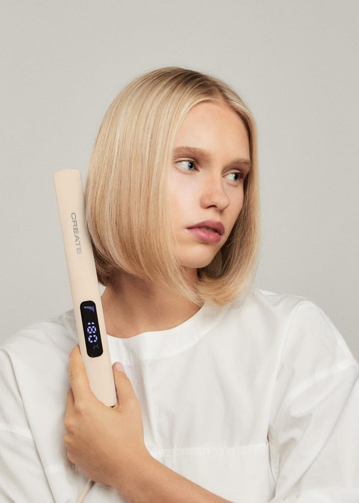 CREATE/CERAMIC STYLER SLIM/Keramikbeschichteter Haarglätter Sand/Digitales Glätteisen, 9 Temperature