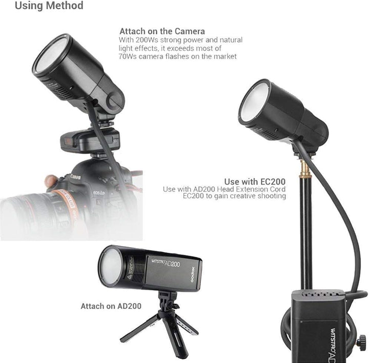 GODOX H200R Blitzkopf rund für PocketFlash AD200, 1 Stück (1er Pack)