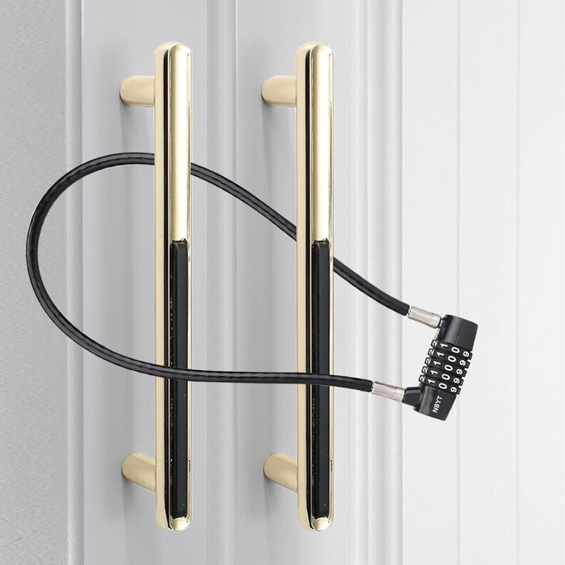 NBYT Kabel Draht Kombinations Vorhängeschloss,58cm Länge,8mm Durchmesser, für Schranktürgriffe, Fahr