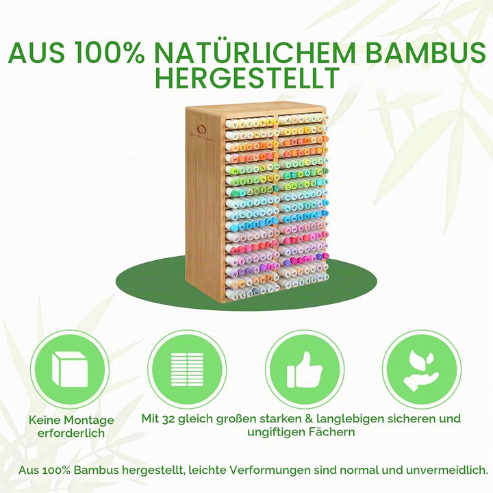 Ohuhu Bambus Stifte Organizer, Holz Desktop Aufbewahrung für 224 Markerstifte Stifte Bleistifte Kuns