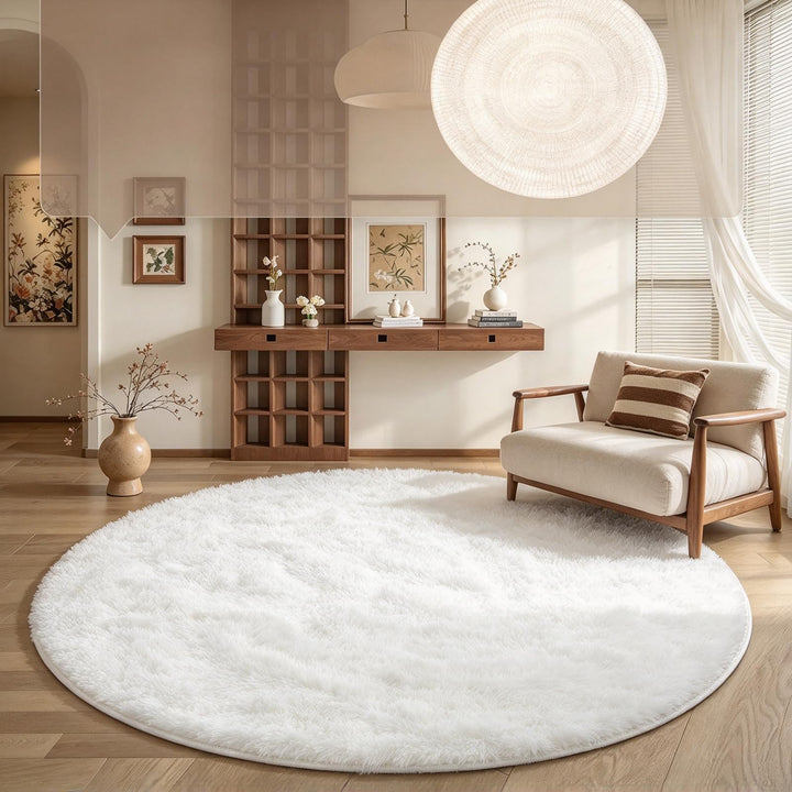 Teppich Rund Teppich Wohnzimmer Hochflor Teppiche Langflor Wohnzimmerteppich für Wohnzimmer Flauschi