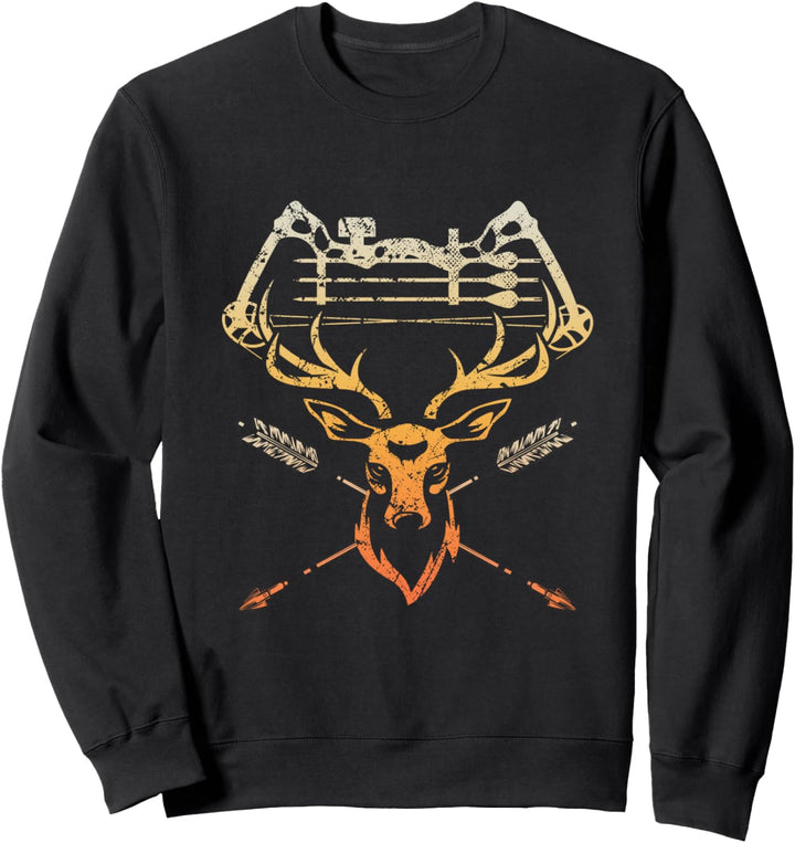Bow Hunter Bogen & Pfeil Hirschkopf Compound Bogen Hirsch Jagd Sweatshirt