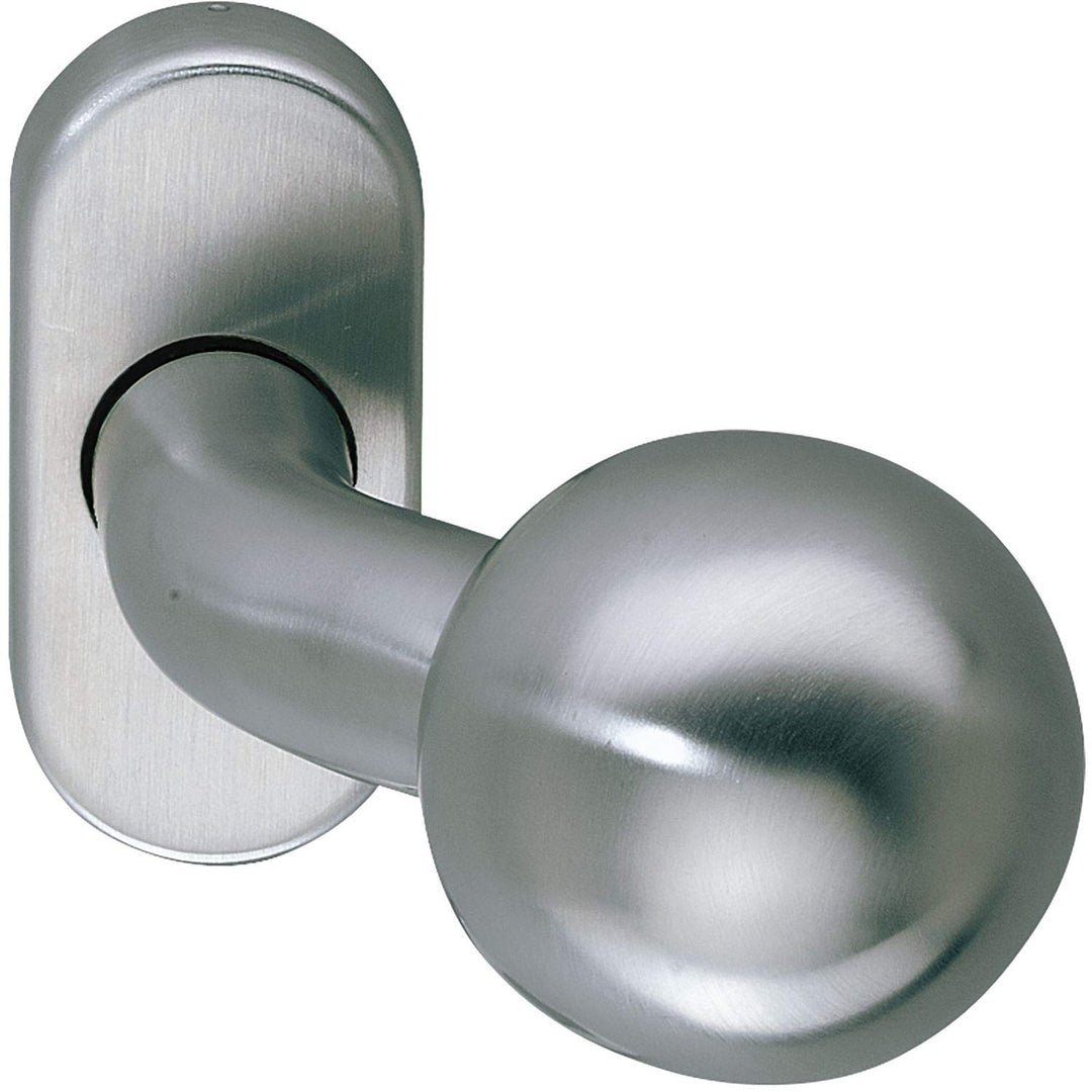 Marchesi Edelstahl-Türknopf auf ovaler Rosette | Drehknopf | Drehknauf | 1 Stück | Niro | Inox