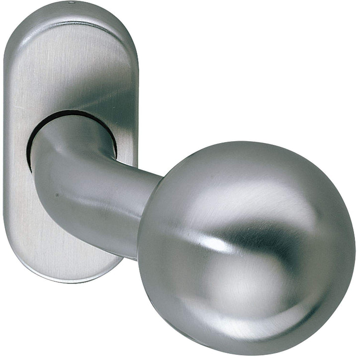 Marchesi Edelstahl-Türknopf auf ovaler Rosette | Drehknopf | Drehknauf | 1 Stück | Niro | Inox