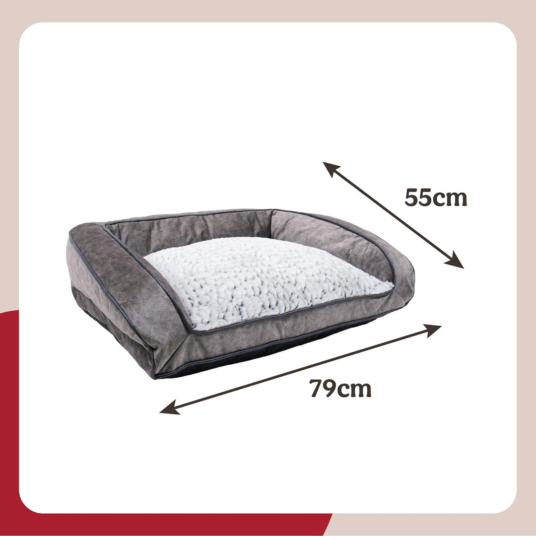 Rosewood Mittleres Hundebett maschinenwaschbar, superweiches, mit Fleece gefüttertes Hundebett aus W
