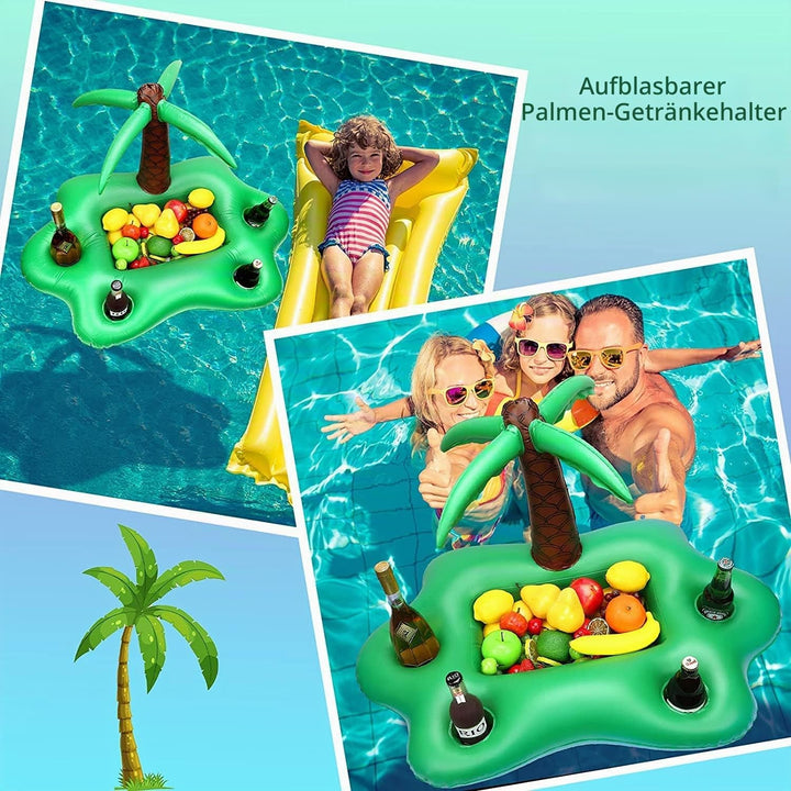 Aufblasbare Palme getränkekühler,Aufblasbar Palme Pool Getränkehalter - Tragbar Und Leicht Schwimmen