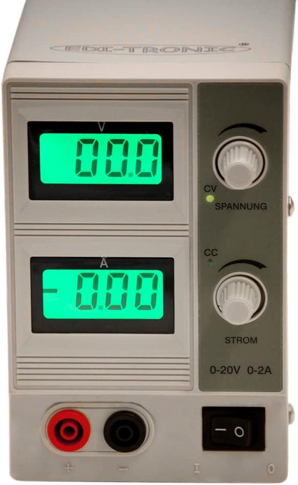 edi-tronic DC Regelbares Labornetzgerät 0-20V 0-2A EDI2002C Labornetzteil Netzgerät regelbar EDI2002