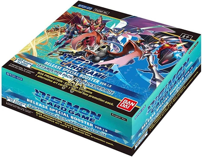 Bandai–Digimon TCG V1.5 Core Booster Box, englische Version, 24 Packungen, Sammelkartenspiel Booster