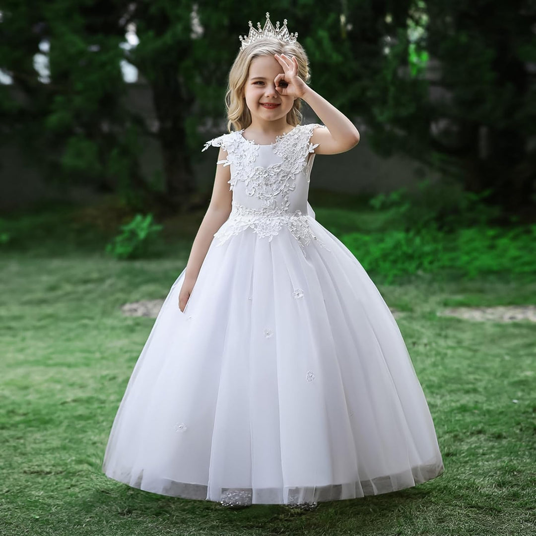 LOLANTA Festliches Kleid Mädchen, Prinzessin Kleider Mädchen Hochzeit Partykleid, Elegant Langes Abe