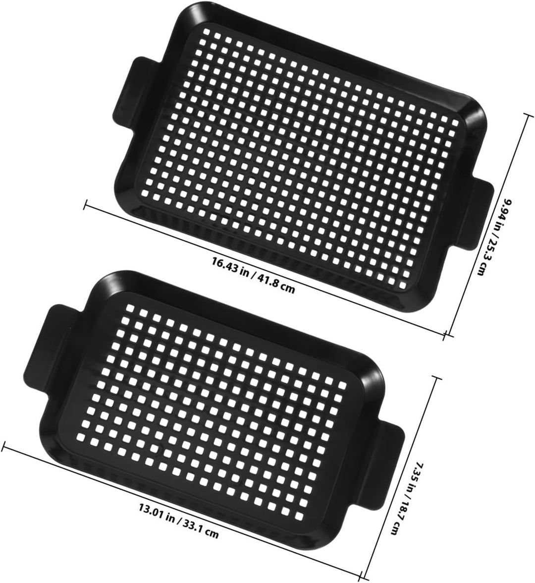 VICASKY 2 Stück Comal para Tortillas Antihaft Austerngrillpfanne aus Edelstahl mit Löchern und Griff