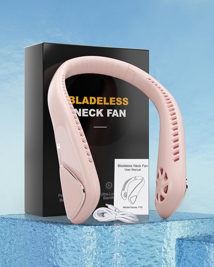 Jialexin Tragbarer Nackenventilator, Hals Ventilator Wiederaufladbar mit 6000mah, Persönlicher Venti