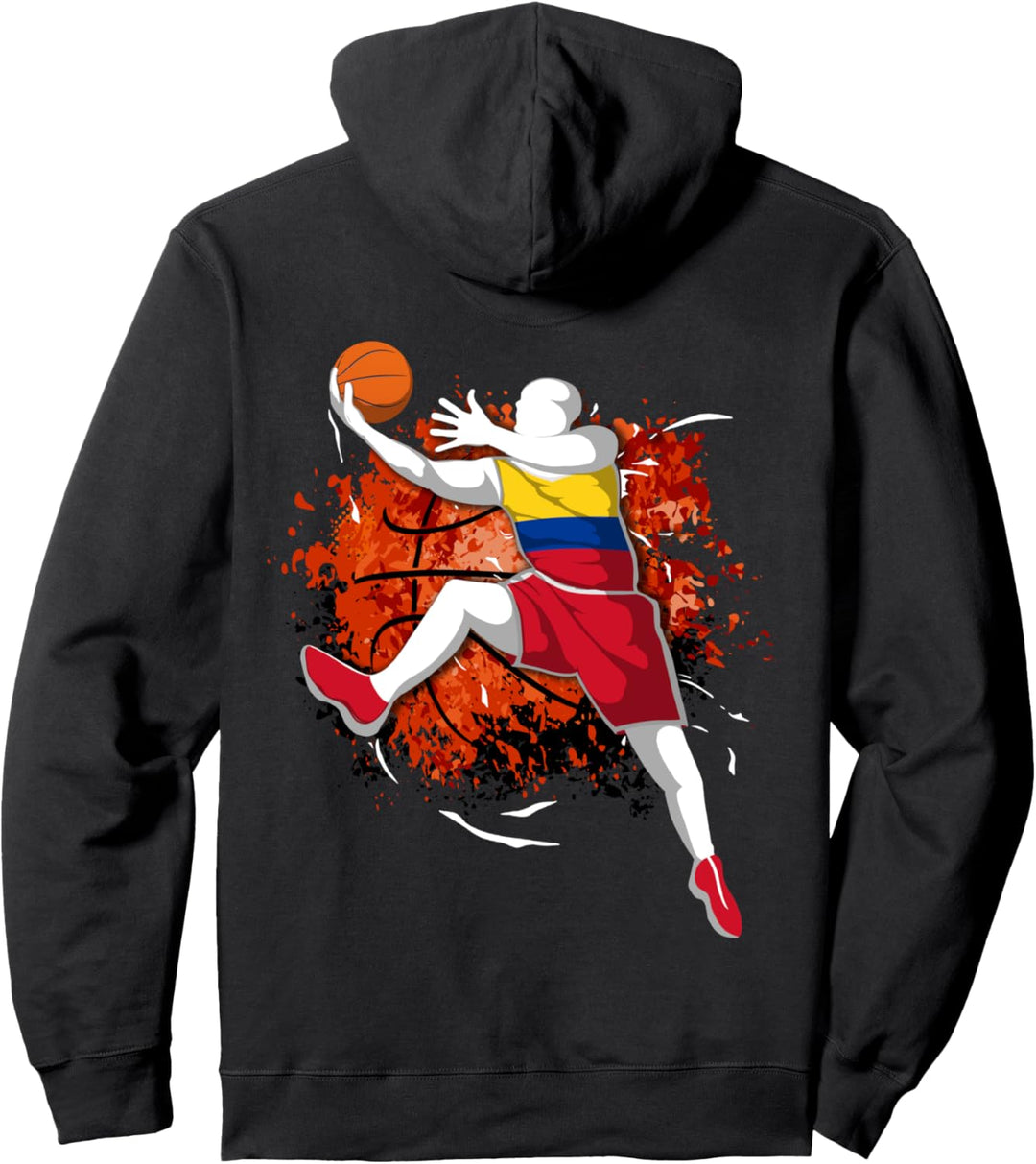 Kolumbien Basketball Kolumbianische Nationalflagge Sport Art Pullover Hoodie