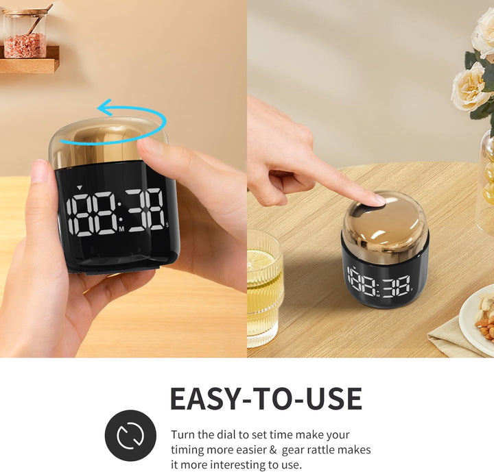 MeesMeek Digitaler Küchentimer mit grosser LED-Anzeige Countdown-Timer mit Einstellbarer Lautstärke