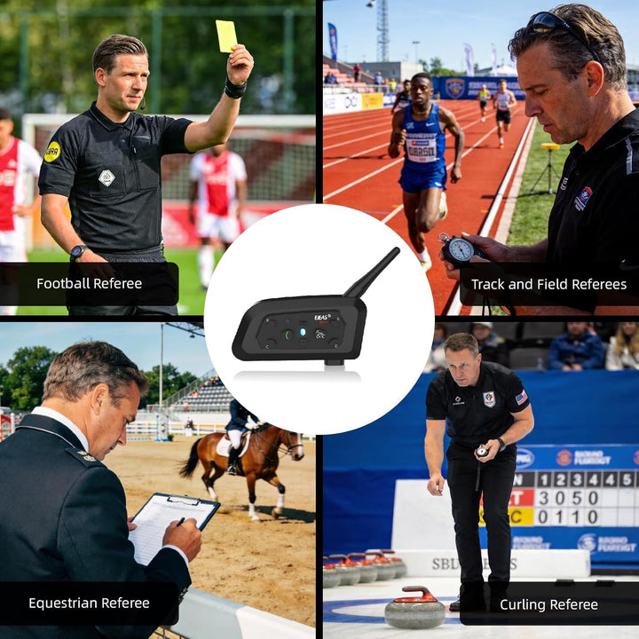 EJEAS V6C Fussball Schiedsrichter Bluetooth Intercom Headset mit CVC Rauschunterdrückung und Armtasc