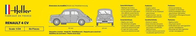 Heller 56762 Renault 4 CV Modellbausatz, grau