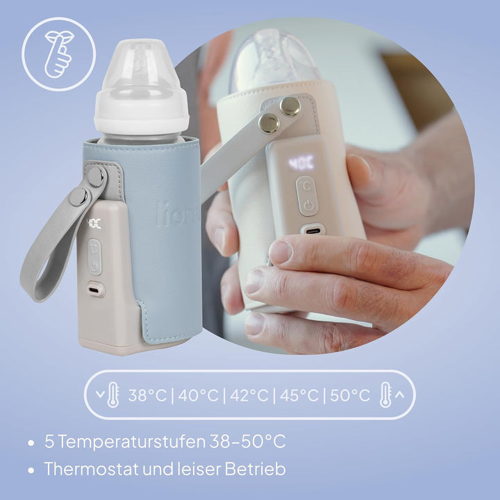 LIONELO Thermup Go Plus Tragbarer Babyflaschenwärmer, hält Flüssigkeiten warm, 5 Betriebstemperature