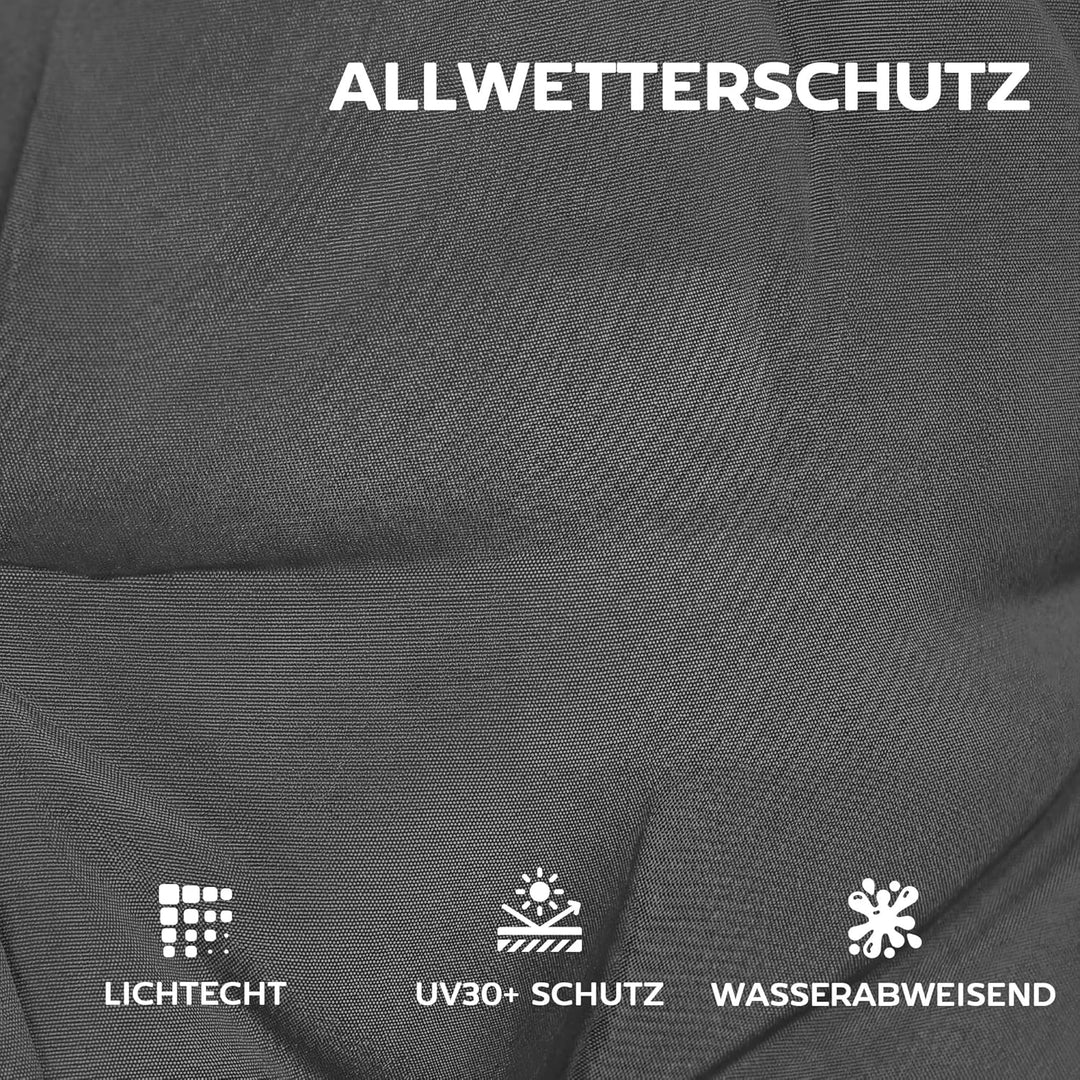 Outsunny 4er Set Sitzkissen 111,5 x 53 x 8 cm wasserabweisend rutschfest Stuhlkissen mit Bändern, In