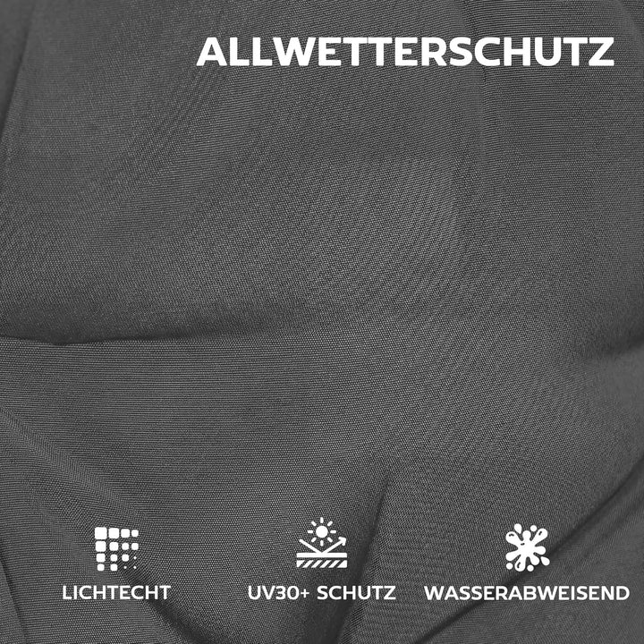 Outsunny 4er Set Sitzkissen 111,5 x 53 x 8 cm wasserabweisend rutschfest Stuhlkissen mit Bändern, In