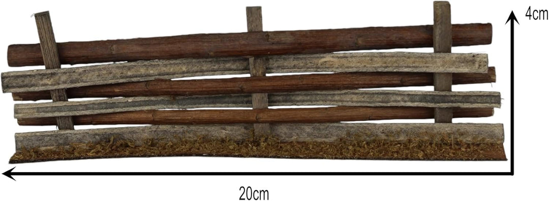 ZICOM Krippenzubehör Zaun 20cm Holz – Handgefertigter Miniatur-Holzzaun für Krippen